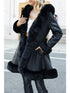 Damen Jacke Winterparka mit Kunstpelz-Futter und Gürtel - Warmer, Langärmliger Mantel